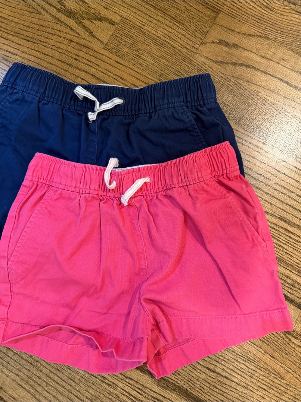 Girls Pink and Navy Pull-On Shorts